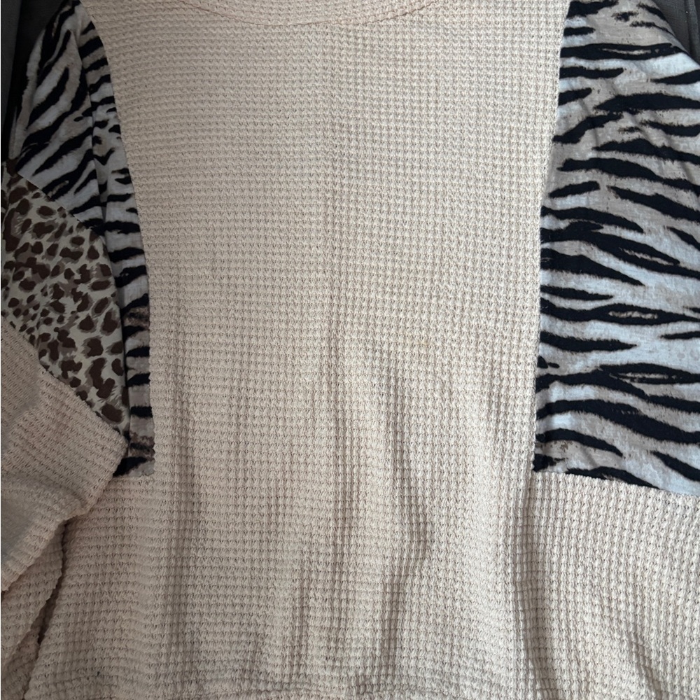 Chic Animal Print Patchwork Tunic